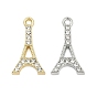 Подвески из сплава с микропаве из стразов, Эйфелева башня