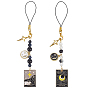 2pcs bracelets mobiles en alliage et verre, lune avec étoile, tarot charme