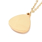 Ion Plating(IP) 304 Stainless Steel Teardrop with Sleeping Bear Pendant Necklace for Women