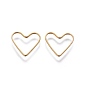 Brass Linking Rings, Valentine's Day Jewelry Accessory, Heart, Plated in Golden