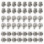 60Pcs 3 Style Alloy European Beads, Large Hole Beads