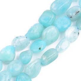 Chapelets de perles amazonite naturelles  , pierre tombée, nuggets