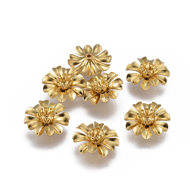 Multi-Petal Brass Bead Caps, Flower