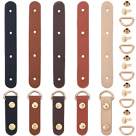 5 сумки 5 цвета пряжек из искусственной кожи, с винтами и d-кольцами, для расходных материалов для изготовления кошельков, золотой свет