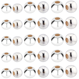 60 шт. 3 стили 925 бусины из стерлингового серебра, круглые