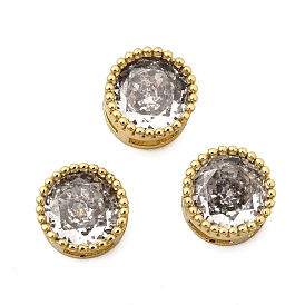 Латунные микро проложить кубического циркония прелести, плоско-круглые, без свинца и без кадмия, долговечный, реальный 18 k позолоченный, стойки покрытие