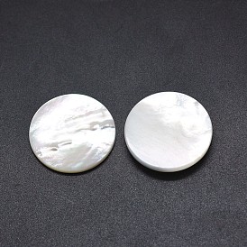 Cabochons coquille, plat rond