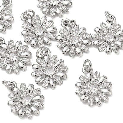 Shegrace Messing-Anhänger mit klaren Zirkonia, Blume Reize, cadmiumfrei und bleifrei und nickelfrei