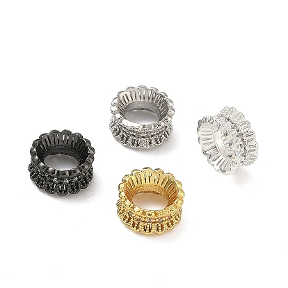 Бусины из прозрачного кубического циркония в форме цветка, латунь., большое отверстие шарик, без кадмия и без свинца, стойки покрытие, долговечный, кольцо с цветочным узором
