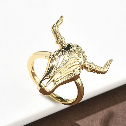 Латунь манжеты кольца, коровы голова