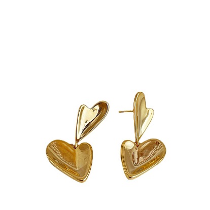 Design sense abstract love pendant earrings female niche retro simple stitching earrings ear jewelry