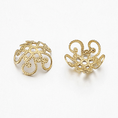 Brass Bead Caps, 5-Petal