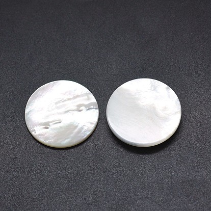 Cabochons coquille, plat rond