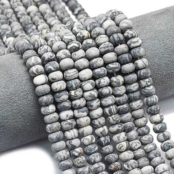Натуральная карта каменные бусы пряди, матовые, рондель