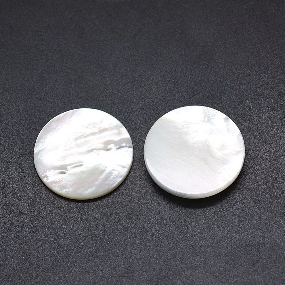Shell Cabochons, Flat Round