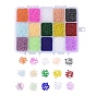 12/0 Grade A Round Glass Seed Beads, Frosted & Silver Lined & Colours Rainbow & Inside Colours & Luster Colours Style