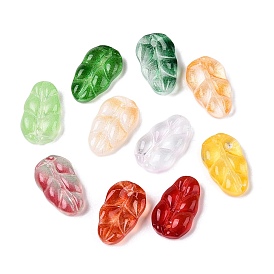 Градиентные цветные стеклянные подвески с краской для выпечки, очарование листа