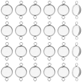 60 шт. 304 Настройки для коннектора кабошона из нержавеющей стали, чашки безель с краями, плоско-круглые
