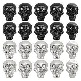 20 Stück 2 Farben Totenkopf-Legierungsnieten, für Gürtel, Kleidung, Handtasche, Handtasche, Leder, Bastelarbeiten, handgefertigte Accessoires