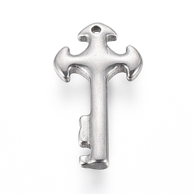 304 Stainless Steel Pendants, Cross and Key