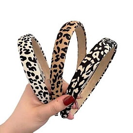 Leopard Print Cloth Hair Bands, Wide Cloth Hair Accessories for Women Girls