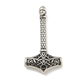 Viking 316 Surgical Stainless Steel Pendants, Thor's Hammer Charm