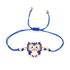 Miyuki Seed Braided Bead Bracelet, Owl Friendship Bracelet for Women