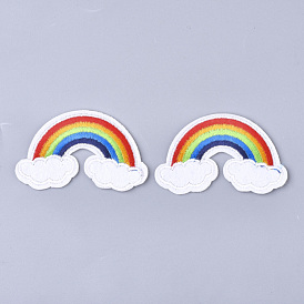 Computerized Embroidery Cloth Iron On Patches, Costume Accessories, Appliques, Rainbow