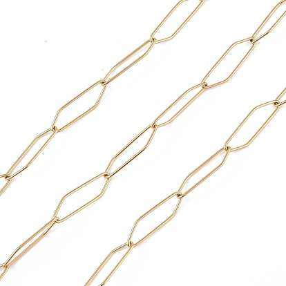304 Stainless Steel Rhombus Link Chain, Unwelded, with Spool