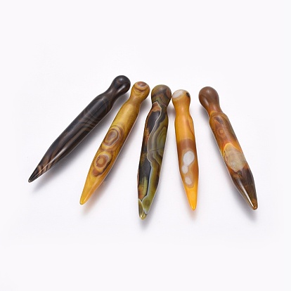 Натуральные агатовые массажные палочки, массажная палочка, массажные инструменты, гуа-ша соскабливающая палочка, окрашенная и подогревом, разноцветные