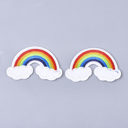 Computerized Embroidery Cloth Iron On Patches, Costume Accessories, Appliques, Rainbow