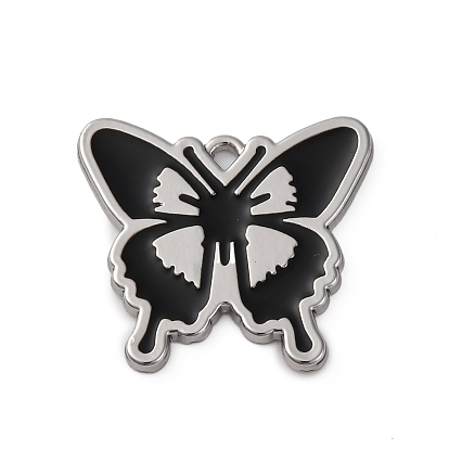 Подвески из эмали и сплава, без свинца и без кадмия, очарование бабочки, платина