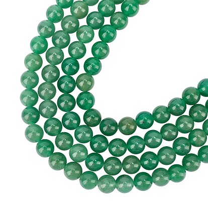 Naturelles aventurine verte brins de perles, ronde
