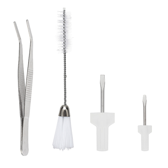 Sewing Machine Tool Set, Iron Screwdriver, with Nylon Brush Cleaning Tool, Iron Tweezers