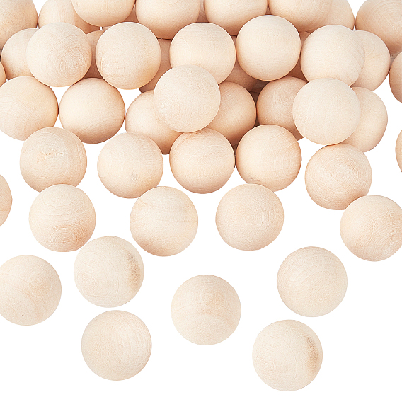 Натуральный деревянный круглый шар, поделки декоративные шары из дерева, незаконченная деревянная сфера, нет отверстий / незавершенного, неокрашенными, без свинца