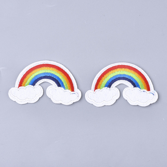 Computerized Embroidery Cloth Iron On Patches, Costume Accessories, Appliques, Rainbow