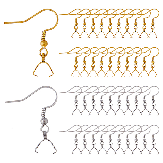 40шт. 2 цвета 304 крючки из нержавеющей стали, провод уха, с поручителями