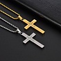 304 Подвеска-крест из нержавеющей стали с микропаве из прозрачного кубического циркония для мужчин