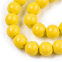 Opaque Solid Color Glass Beads Strands, Round