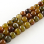 Dyed Natural Dragon Veins Agate Round Bead Strands