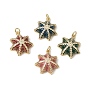 Brass Micro Pave Clear Cubic Zirconia Pendants, with Enamel, Star Charms, Rack Plating, Long-Lasting Plated, Cadmium Free & Lead Free, Real 18K Gold Plated