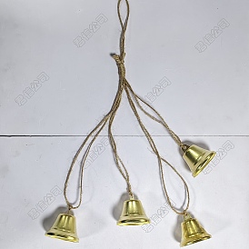Iron with Handmade Hessian Rope Pendant Decorations, Bell
