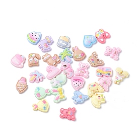 Cute Plastic Cabochons, Frosted, Mixed Shapes