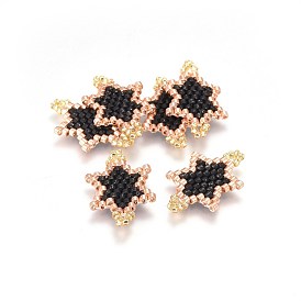 Liens de perles de rocaille japonaises faites à la main miyuki & toho, Motif métier, flocon de neige