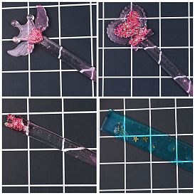 Heart/Bear/Flower Silicone Ruler Molds, Resin Casting Molds, for UV Resin, Epoxy Resin Craft Making