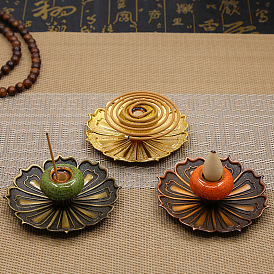 Фарфоровый держатель для курильниц, с цветочной основой из сплава, буддийская печь для ароматерапии домашний декор