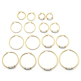 Vacuum Plating 202 Stainless Steel Studs Earring, with 304 Stainless Steel Pins, Ceramics and Rhinestone