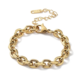 316 Surgical Stainless Steel Cable Chain Bracelets, Oval Link Chain Bracelet