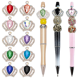 10шт. 10 цвета сплава стеклянных бусин, корона