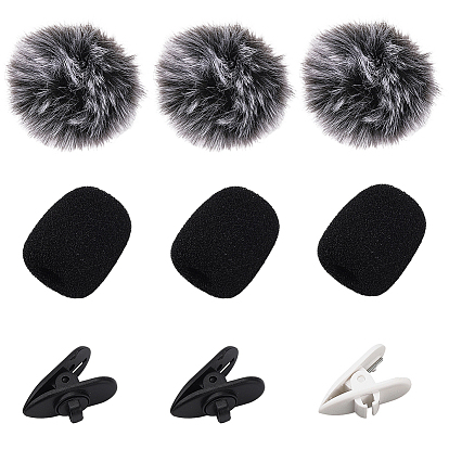 3шт. полиэстеровый чехол для микрофонного помпона, В комплекте: 3 пластиковые зажимы для проводов наушников и 3 поролоновые накладки на микрофон.